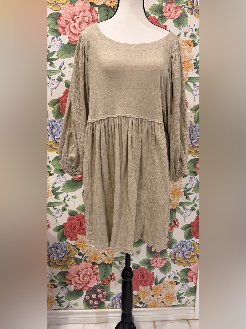 Free People Taupe Beige Mini Dress